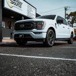 2021 Ford F-150 XLT -Black Katzkin Leather with Lunar Gray at the center, wings, and seam Reference 99394