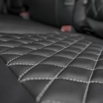 2020 Chevy Silverado Crew Cab -Black Leather, Diamond Inserts with Silver Contrasting Seam