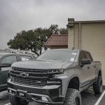 2020 Chevy Silverado Crew Cab -Black Leather, Diamond Inserts with Silver Contrasting Seam