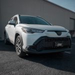 2024 Corolla Cross Katzkin leather in the color RED