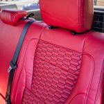 2024 Tundra Crew Max - Red Katzkin Leather. TekStitch with a Black seam & TRD Embroidery