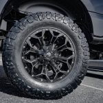 2023 Ford F-250 -Rough Country 3 inch Lift Kit -Wheels- Fuel D576 Assault Size: 20x10 -Tires-Nitto Ridge Grappler -Amp Steps -Black Katzkin Leather with Diamond Lunar Grey inserts, Lunar Grey Wings, & a Lunar Grey Seam