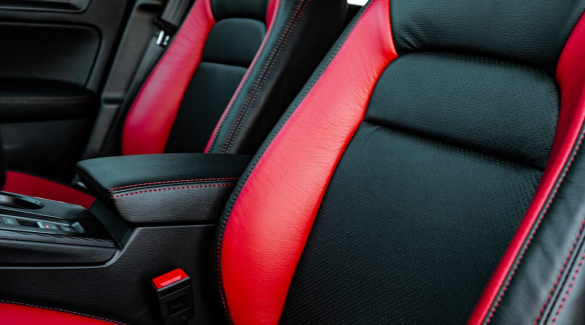 2024 Honda Civic -Black Katzkin leather with red wings, a red seam, & and perforation