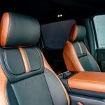 2023 F-150 Super Crew - Mahogany leather with a Black Center, Perforated Inserts, Black Perforated Wings, and Lunar Grey Stitching Reference 99441