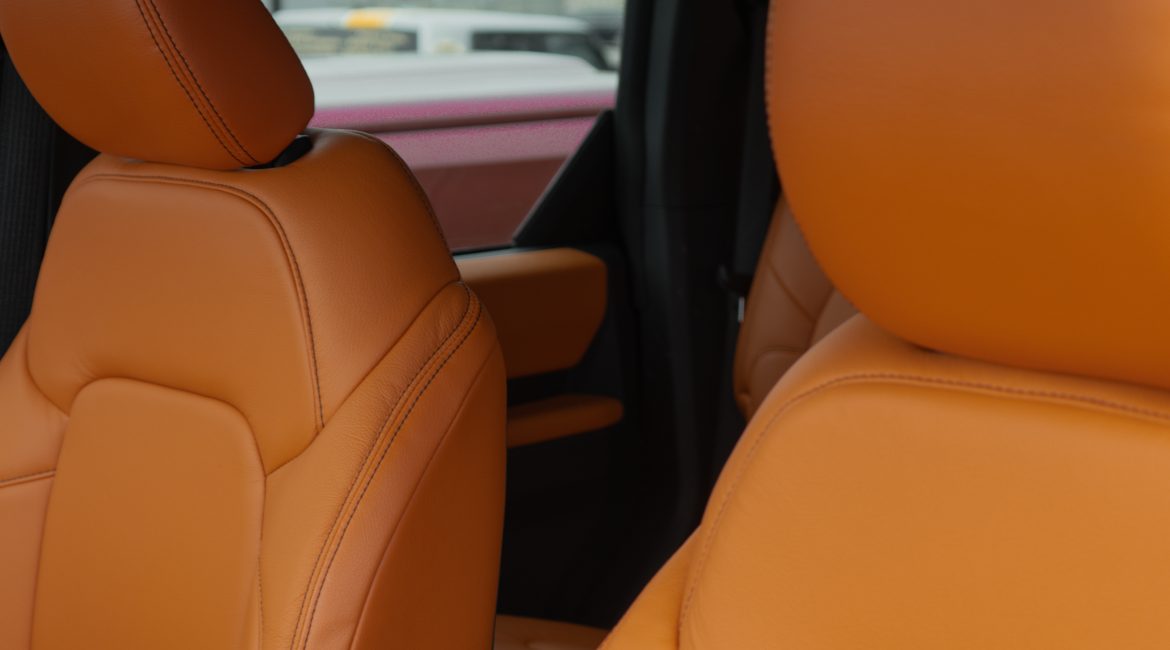 2021 Bronco -Orange leather with an all Black Seam + leather installations in the door panels
