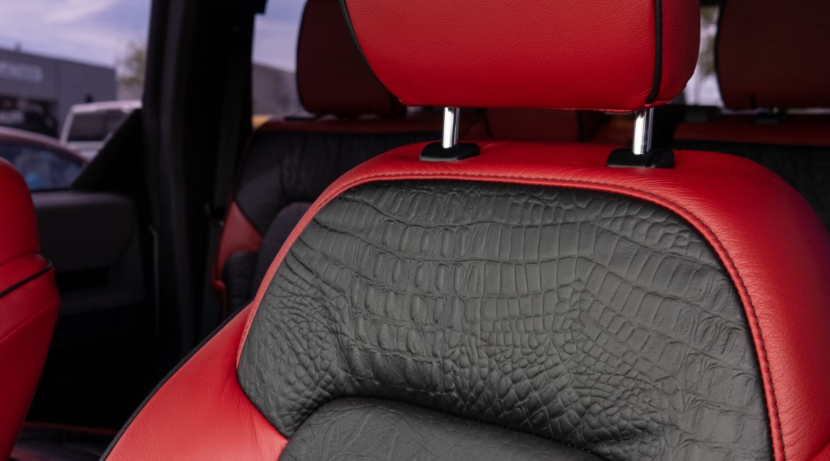 2023 FORD BRONCO  RED LEATHER EXOTIC EVERGLADES BODY/WINGS  REFERENCE 99548