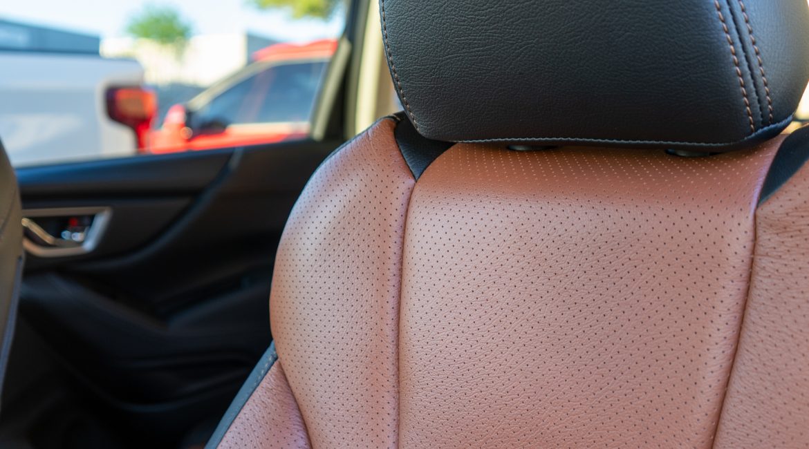 2024 FORESTER  BLACK LEATHER - MAHOGANY PERFORATED BODY - MAHOGANY WINGS + SEAM REFERENCE 99623