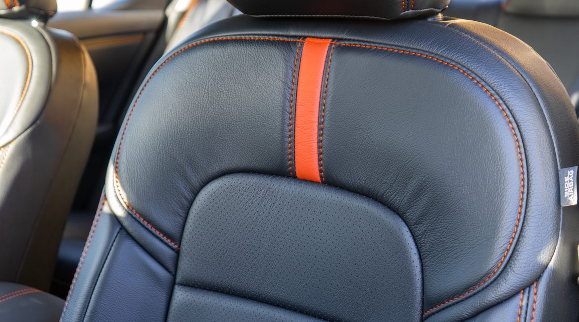 2024 Sentra SV Black Perforated Combo - Tangerine Wings - Tangerine Seam  Reference 99643