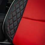 2024 Suburban -Black leather with Red Inserts, TekStitch on Wings with Red Stitching/Pearl Contrast, and Pearl Piping Reference 99704