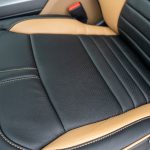2024 Ford F-150 Super Crew - LEATHER Black Wrap- Tan Insert - Perforated Wings - Tan Contrast Stitch - Tan Piping 