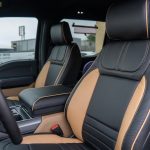 2024 Ford F-150 Super Crew - LEATHER Black Wrap- Tan Insert - Perforated Wings - Tan Contrast Stitch - Tan Piping 