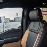 2024 Ford F-150 Super Crew - LEATHER Black Wrap- Tan Insert - Perforated Wings - Tan Contrast Stitch - Tan Piping 