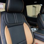 2024 Ford F-150 Super Crew - LEATHER Black Wrap- Tan Insert - Perforated Wings - Tan Contrast Stitch - Tan Piping 