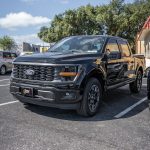 2024 F-150 Super Crew -Black Leather, Perforated Body, Suedezkin Raven Wings, Red Seam, Red Piping Reference 100572