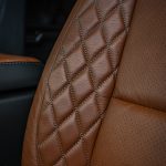 2024 Sierra Crew Cab 3500 Black leather, Mahogany Face, Stone Seam, Perforation Combo, Tek Stitch Reference 100582