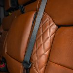 2024 Sierra Crew Cab 3500 Black leather, Mahogany Face, Stone Seam, Perforation Combo, Tek Stitch Reference 100582