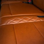 2024 Sierra Crew Cab 3500 Black leather, Mahogany Face, Stone Seam, Perforation Combo, Tek Stitch Reference 100582