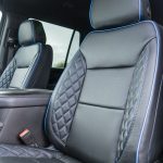 2021 Tahoe -Black Katzkin Leather - Perforated Body - Cobalt Piping - Tekstitch Wings - Heated/Cooled Seats Reference 100799