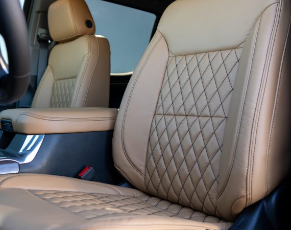 2024 Chevy Silverado Tan Katzkin Leather - TekStitch - Black Seam Reference 101020