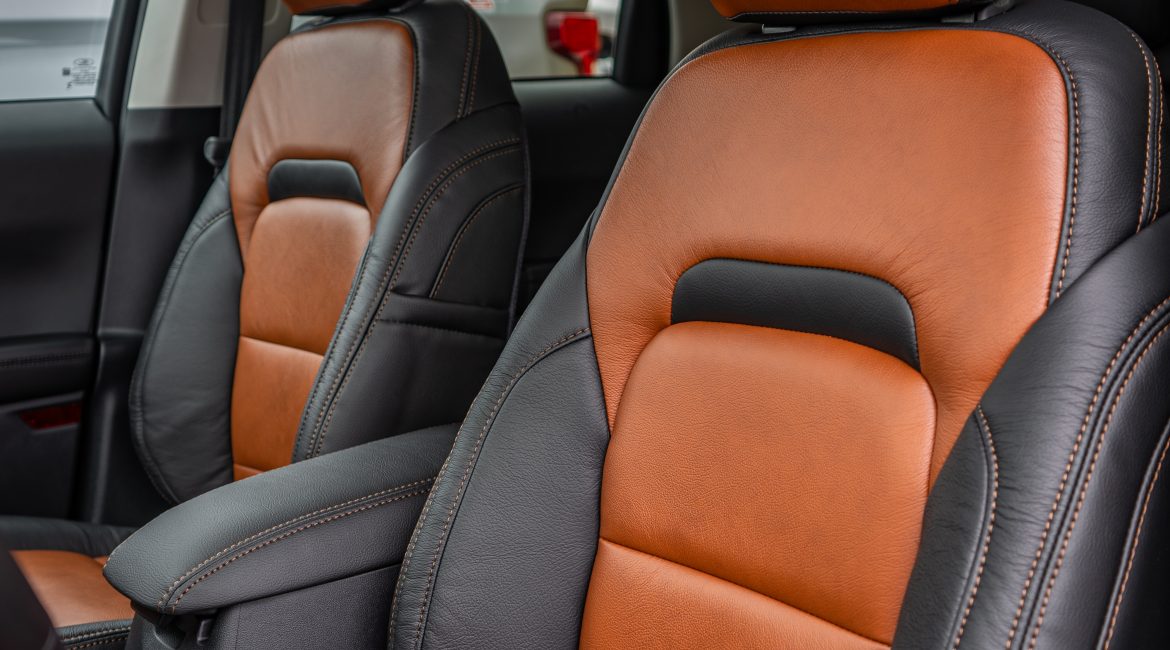 2024 Bronco -Black Katzkin Leather - Mahogany Center - Mahogany Seam Reference 101126