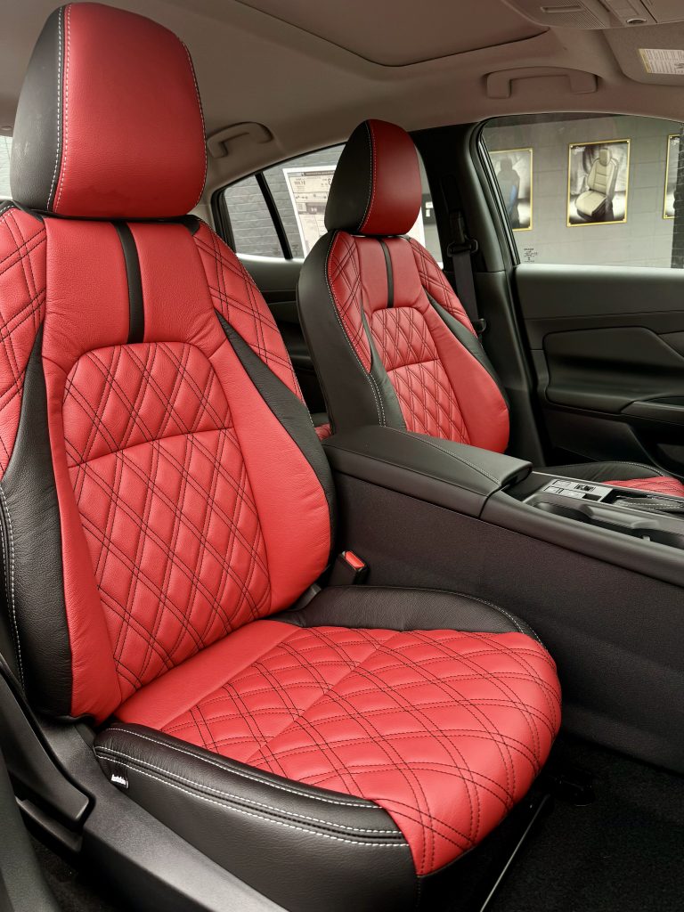 Red on Black Interior in a Nissan Sentra