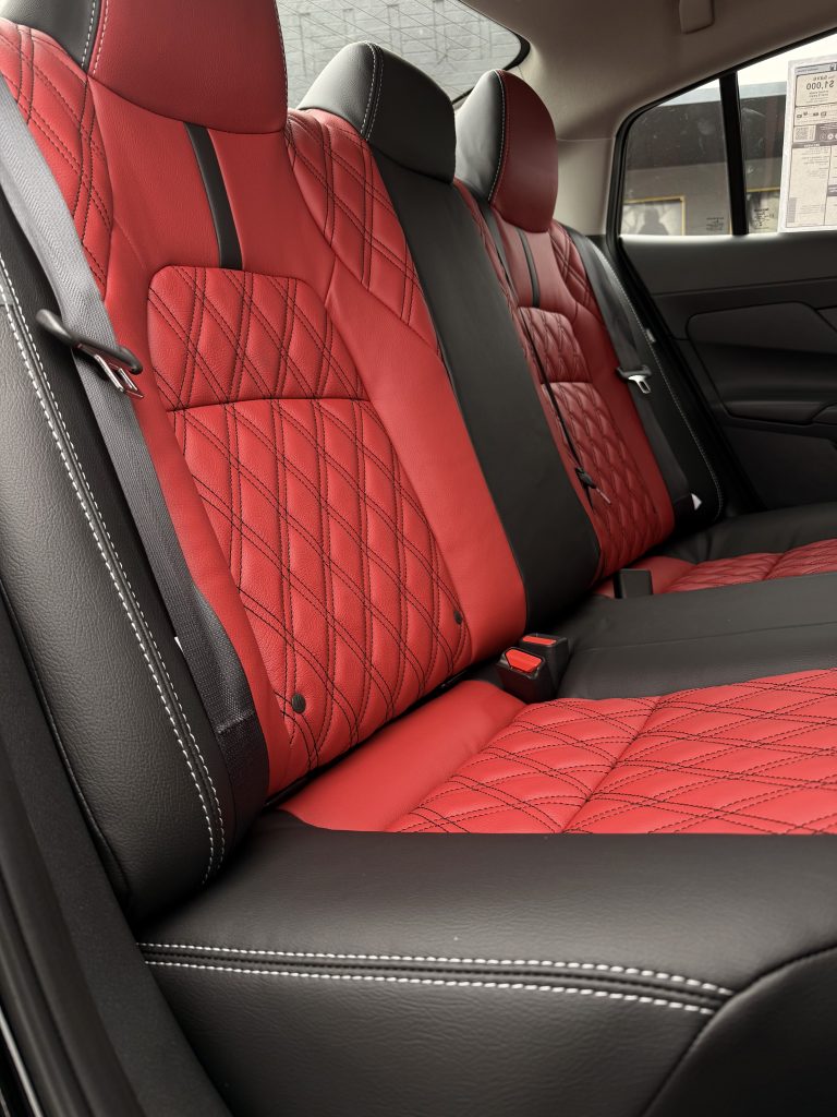 Red on Black Interior in a Nissan Sentra